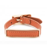 Leather ID Bracelet Collection -  Brown